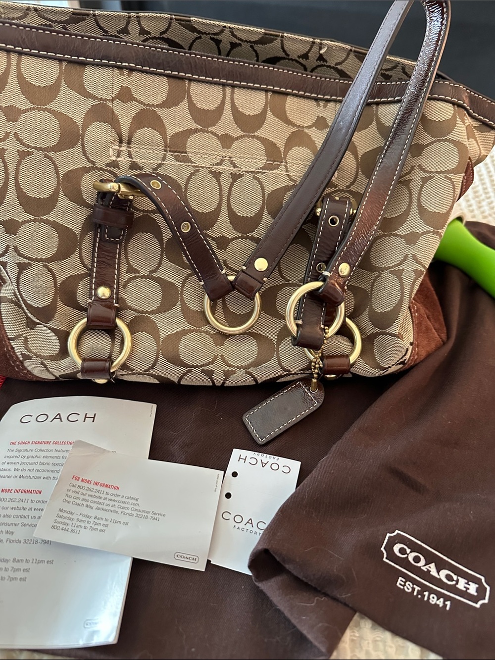 NW paperwork Y2K an authentic vintage Coach Gallery Signature Tote - Picture 11 of 11